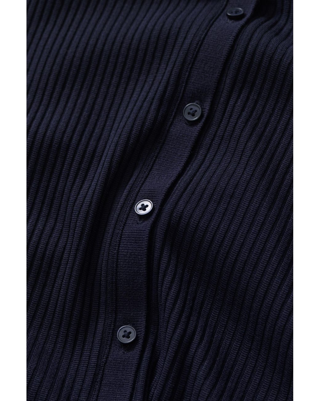 Gant Blue Slim Ribbed Polo Dress Evening