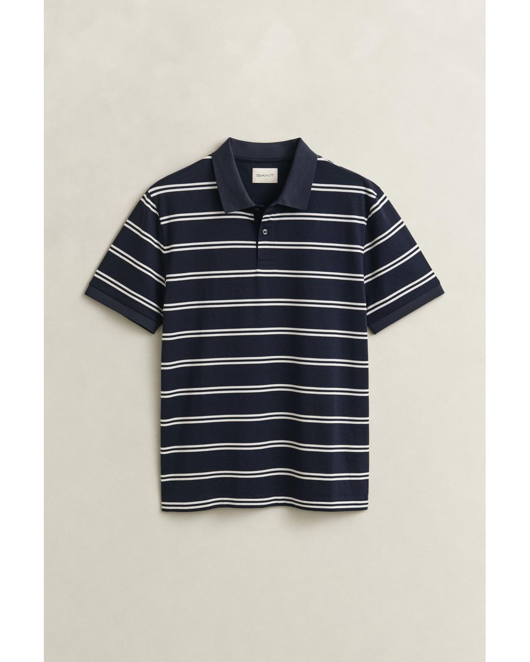 Gant Blue Striped Pima Cotton Polo Shirt Evening for men
