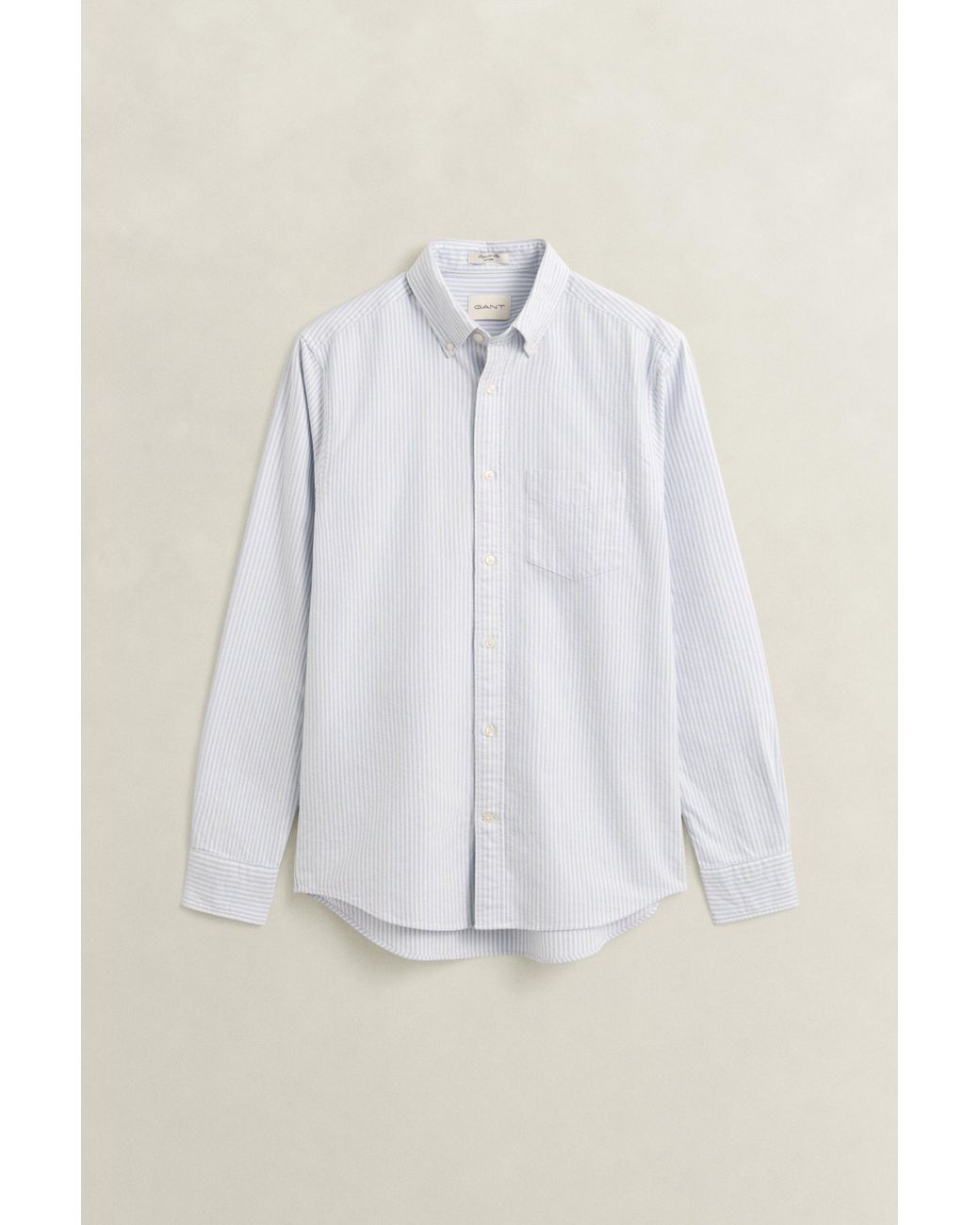 Gant White Striped Brushed Oxford Shirt Clear Sky for men