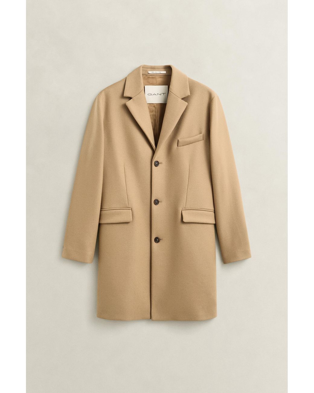 Gant Natural Wool Coat Light Taupe for men