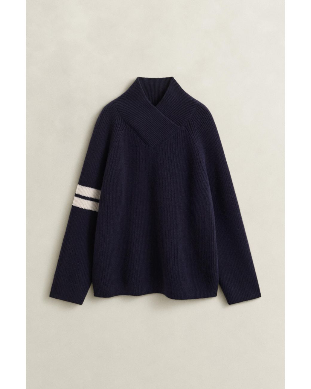 Gant Blue Ribbed Wool Sweater Evening