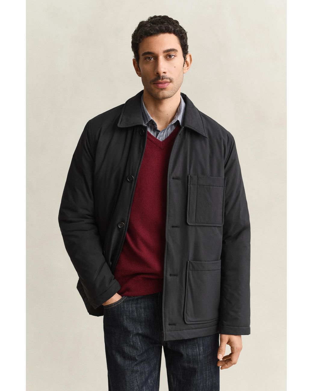 Gant Black Padded Chore Jacket for men