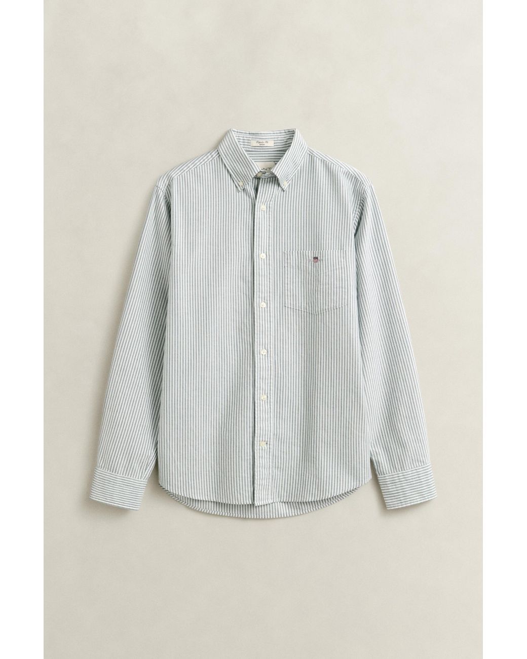 Gant Gray Classic Regular Striped Oxford Shirt for men