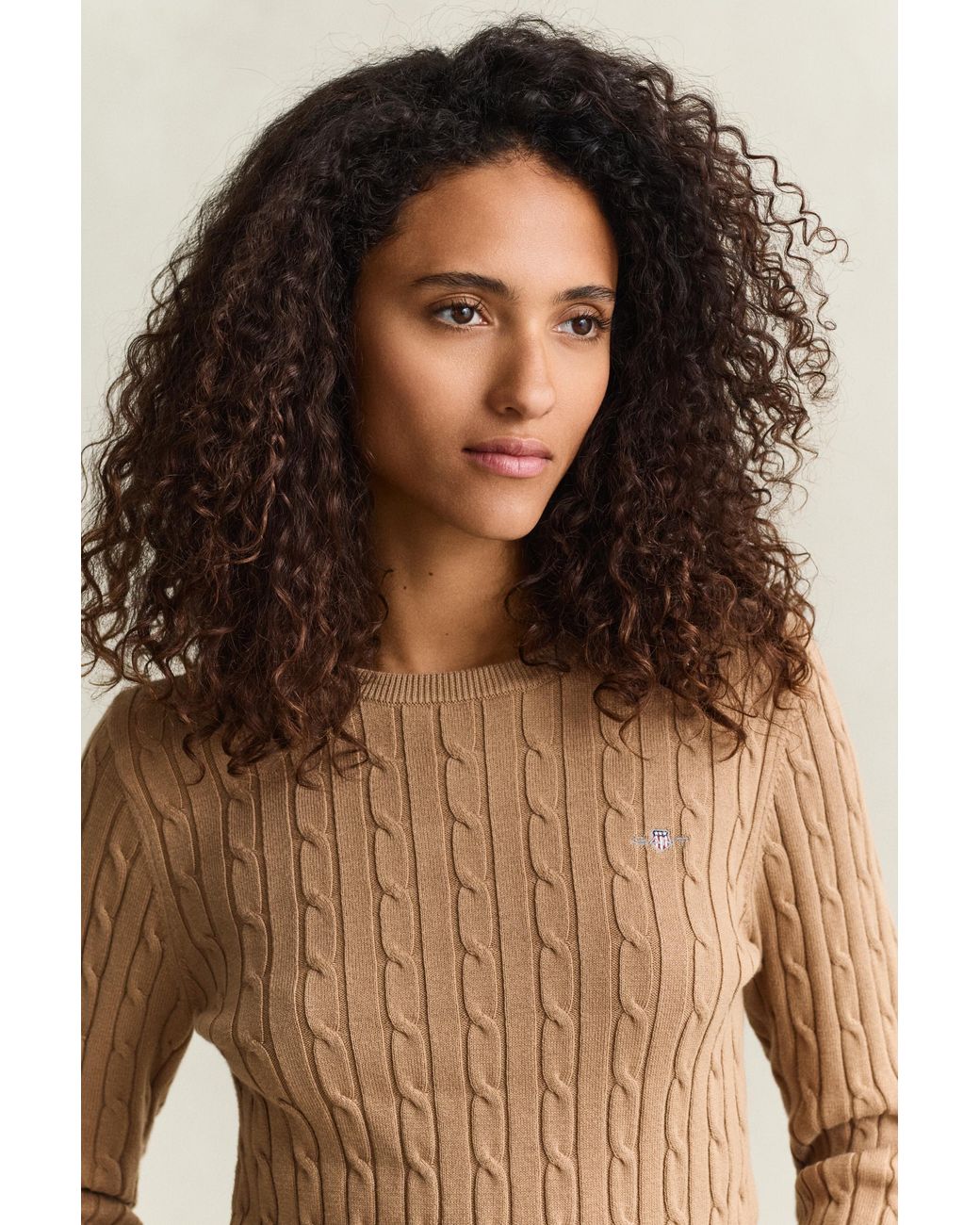 Gant Blue Classic Cable Knit Sweater Warm