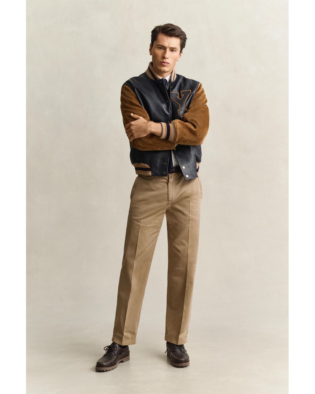 Gant Natural X Yale Cotton Twill Chinos for men