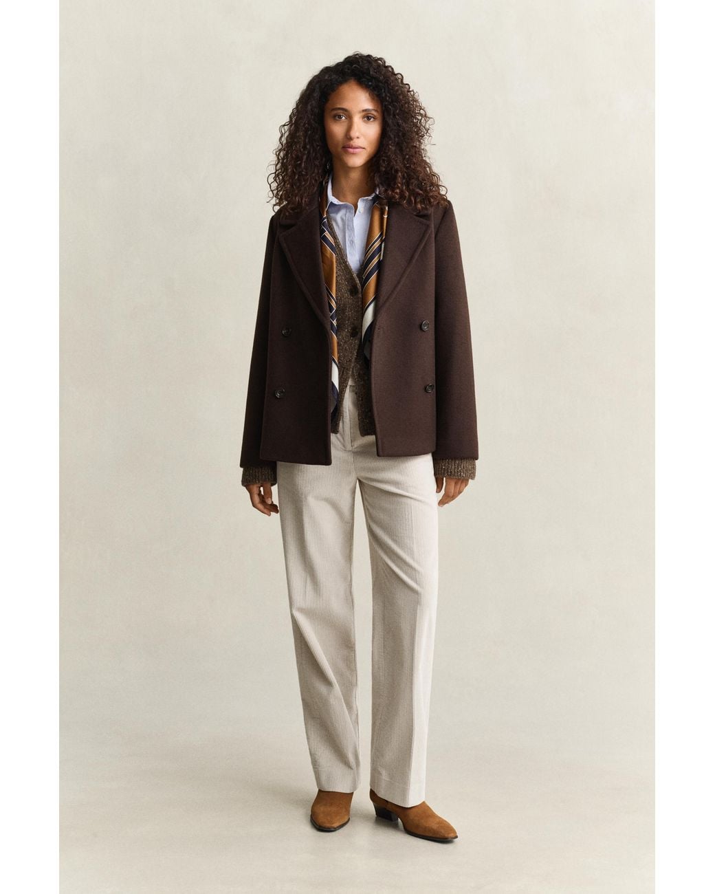 Gant Brown Wool Blend Nepps Cardigan