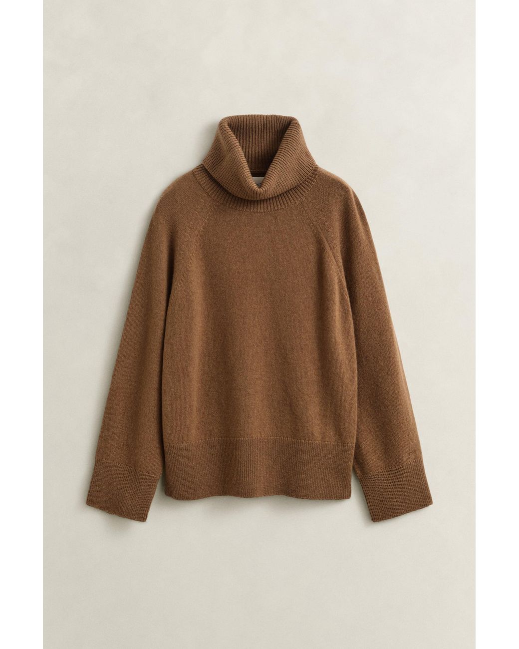 Gant Brown Wool Cashmere Turtleneck Sweater Warm
