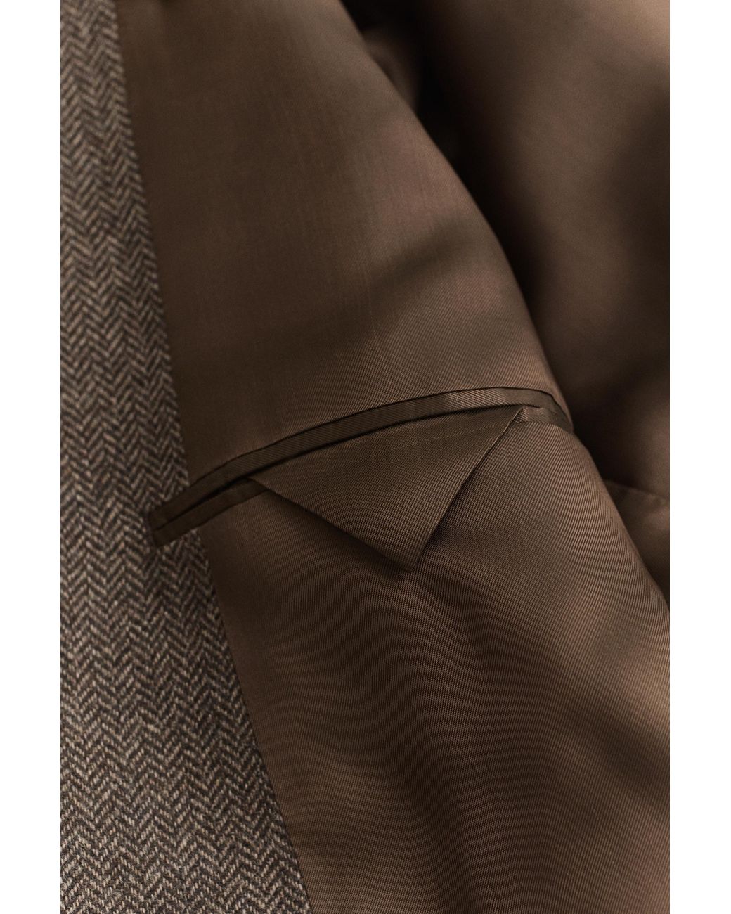 Gant Brown Wool Herringbone Suit Jacket for men
