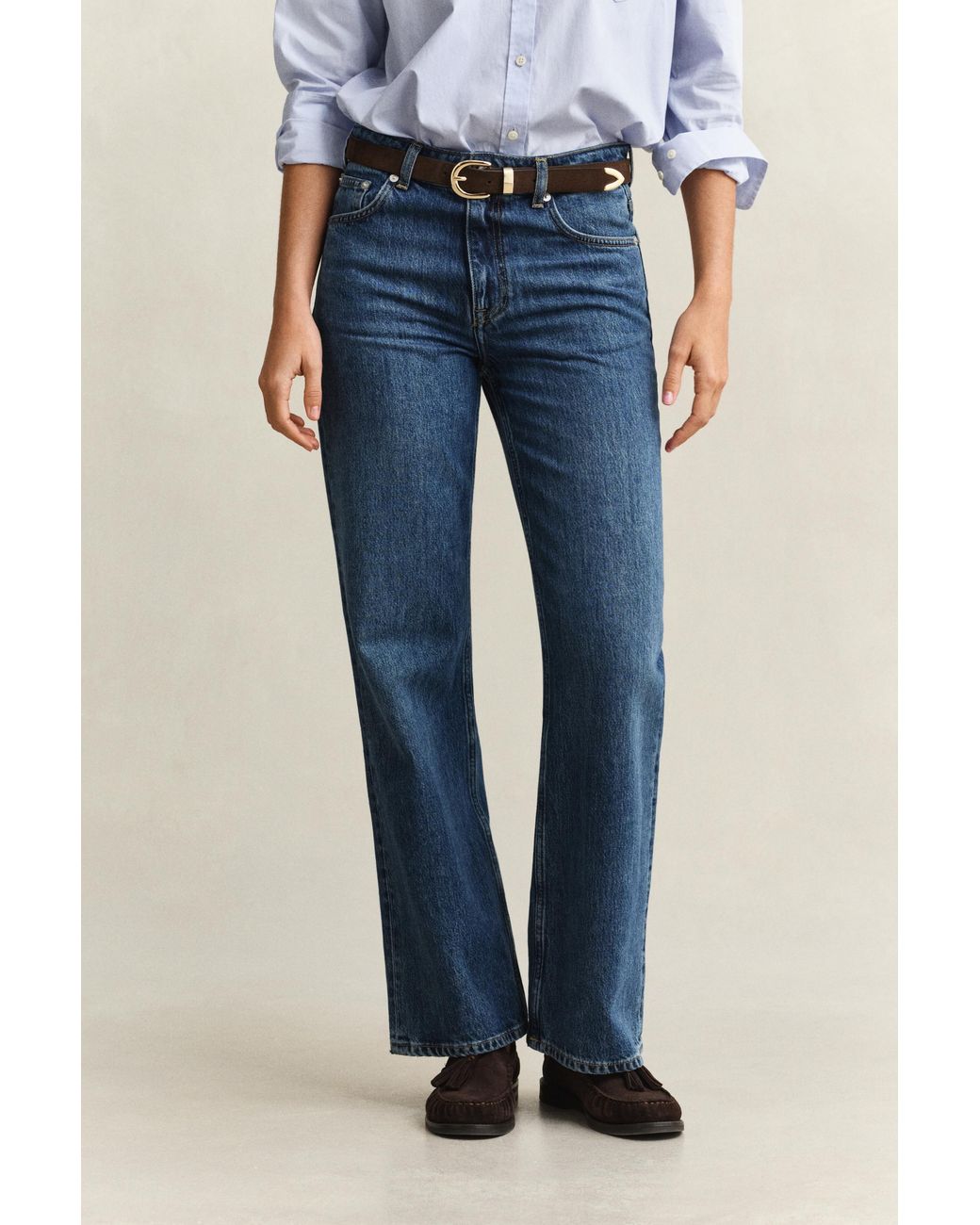 Gant Blue Relaxed Jeans Mid Worn In