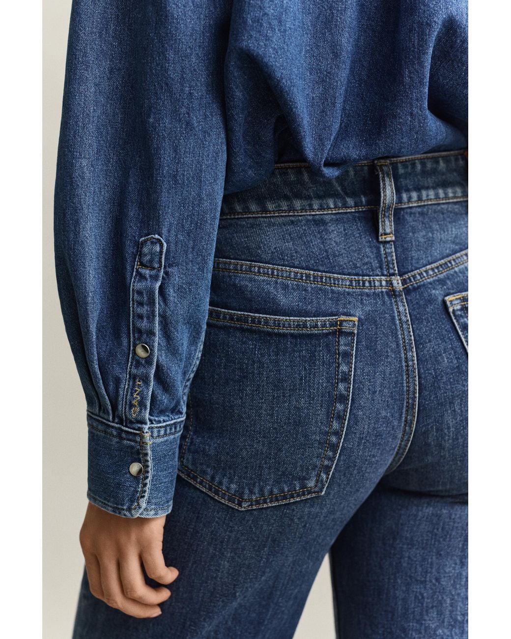 Gant Blue Denim Ranger Shirt Mid Worn In