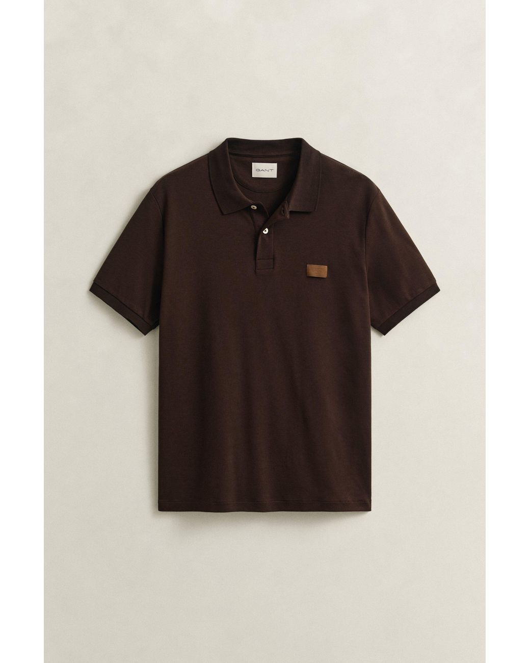 Gant Brown Interlock Polo Shirt Mahogany for men