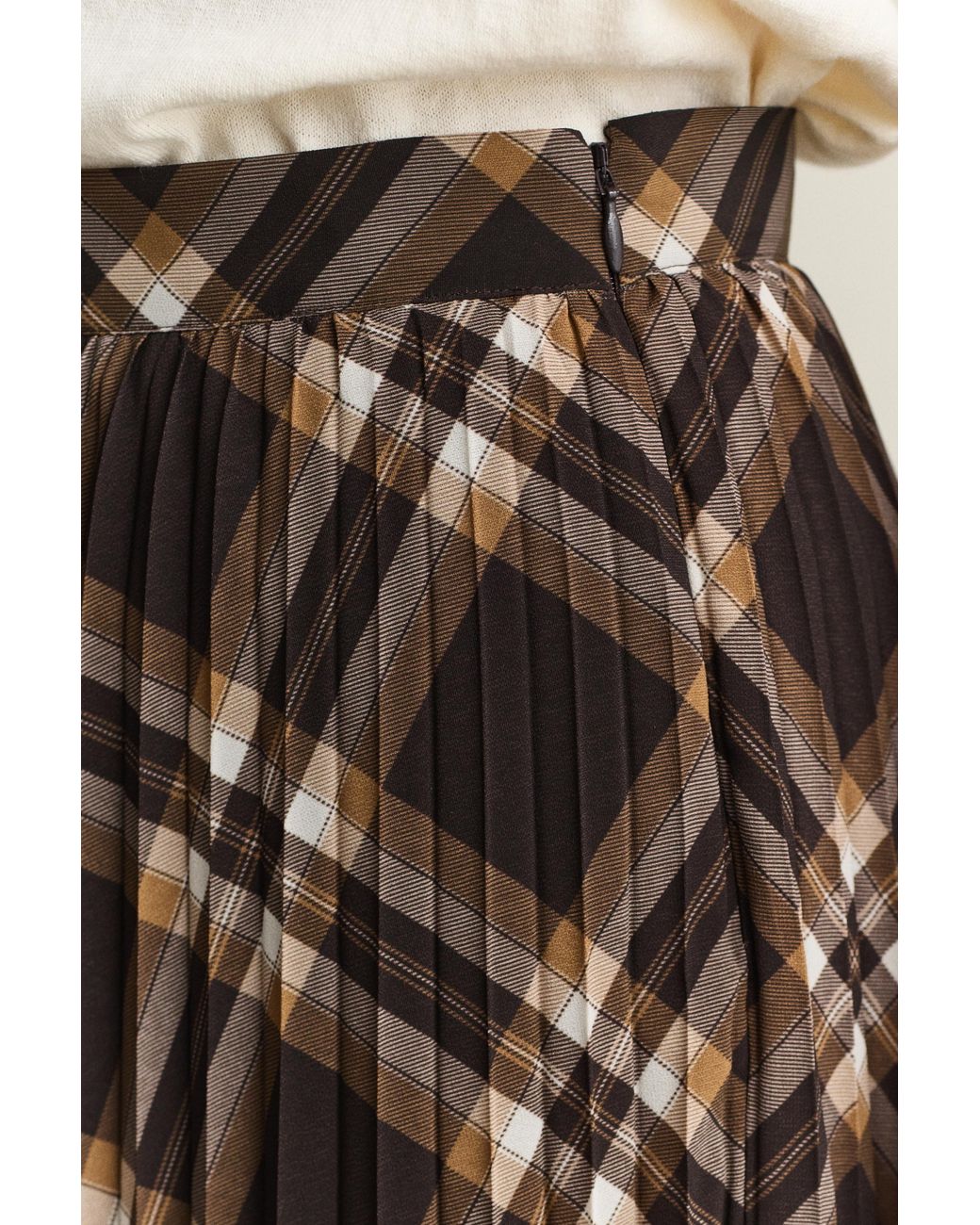 Gant Natural Pleated Midi Skirt Deep