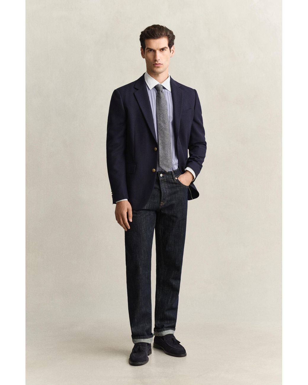 Gant Blue Fil-À-Fil Striped Shirt Persian for men