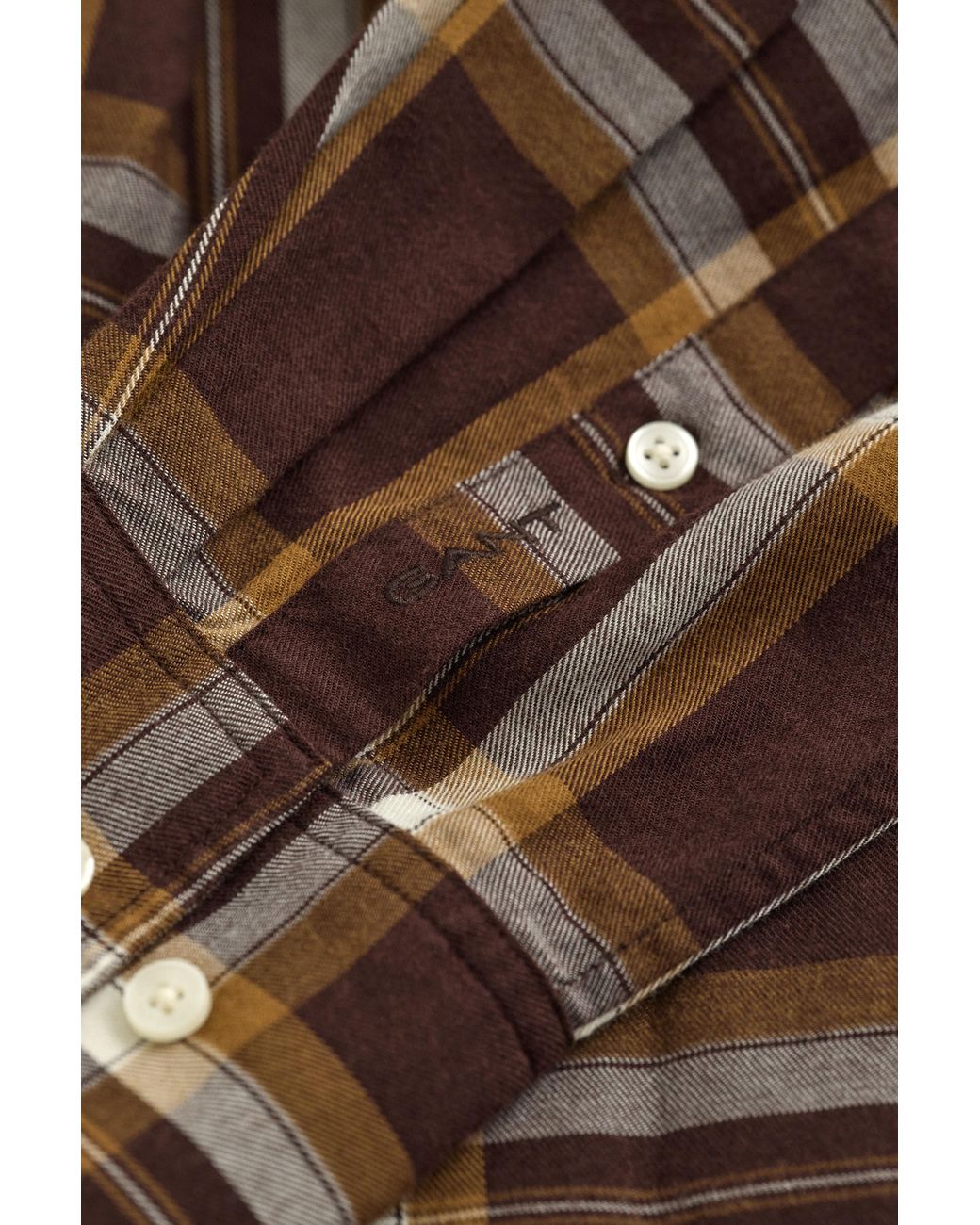 Gant Brown Relaxed Flannel Shirt Deep