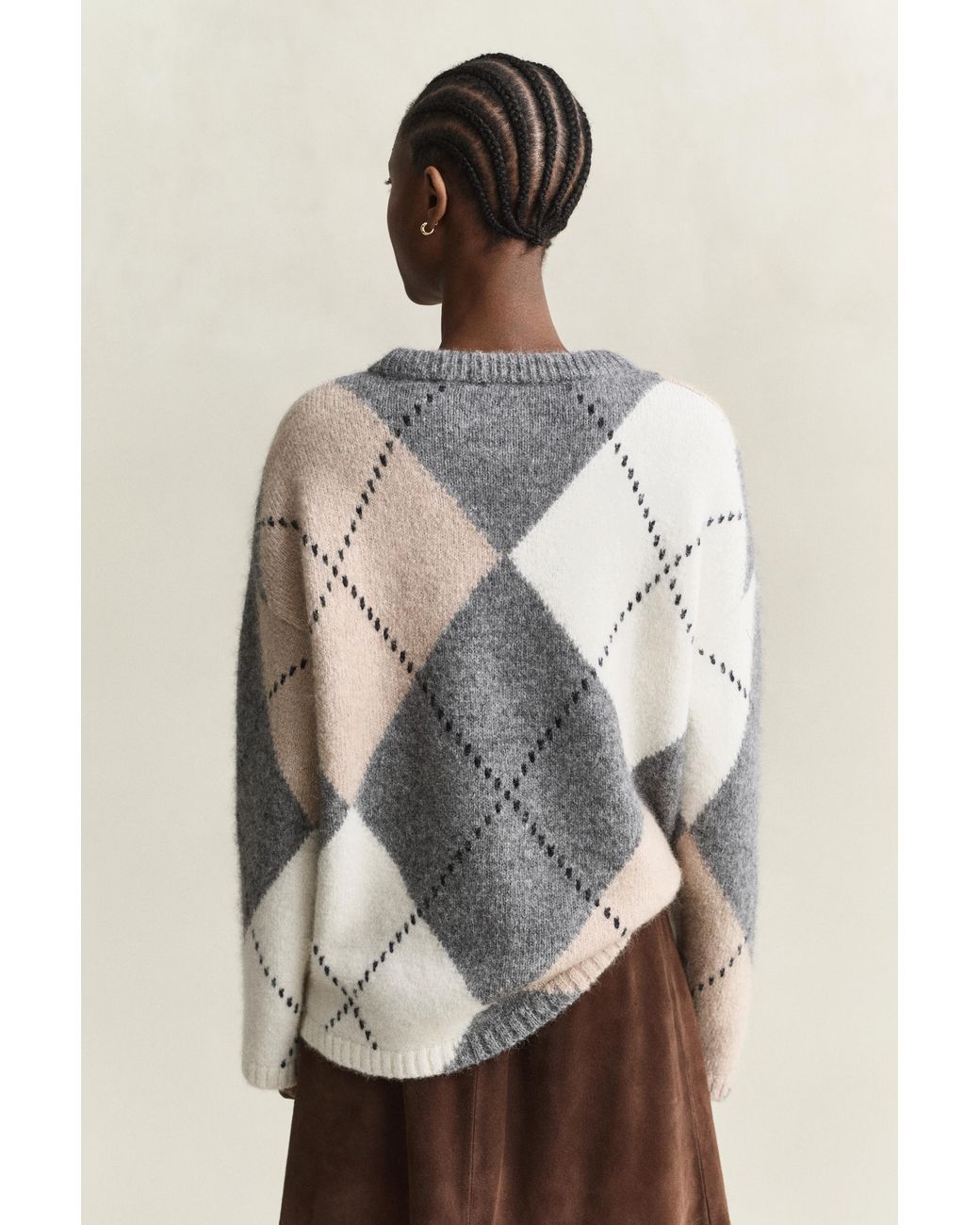 Gant Multicolor Alpaca Wool Blend Argyle Sweater