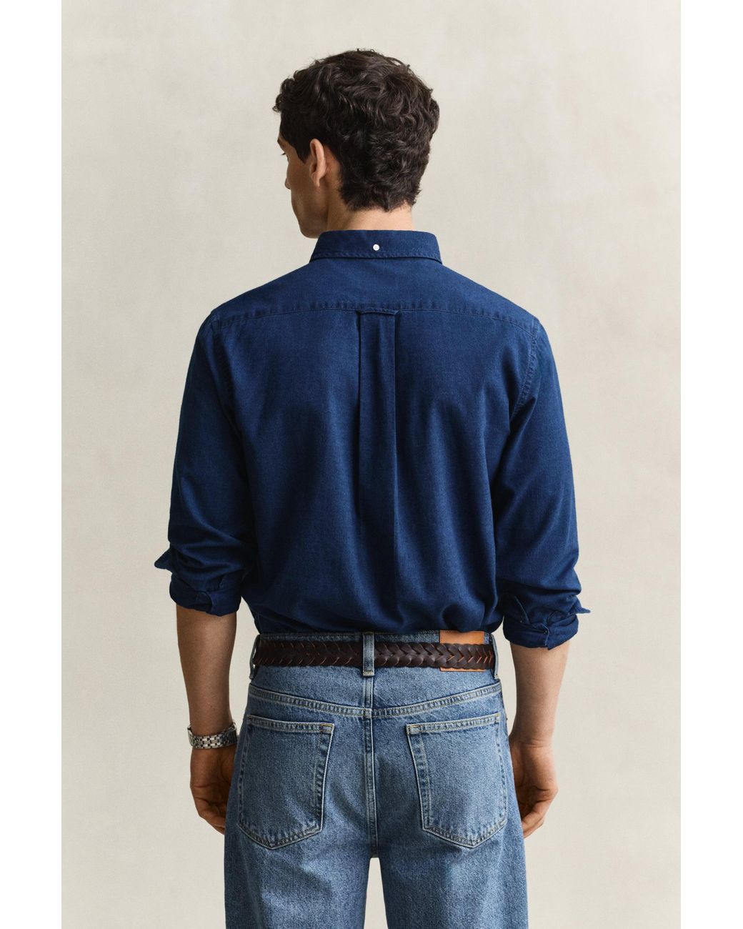 Gant Blue Oxford Shirt Dark for men