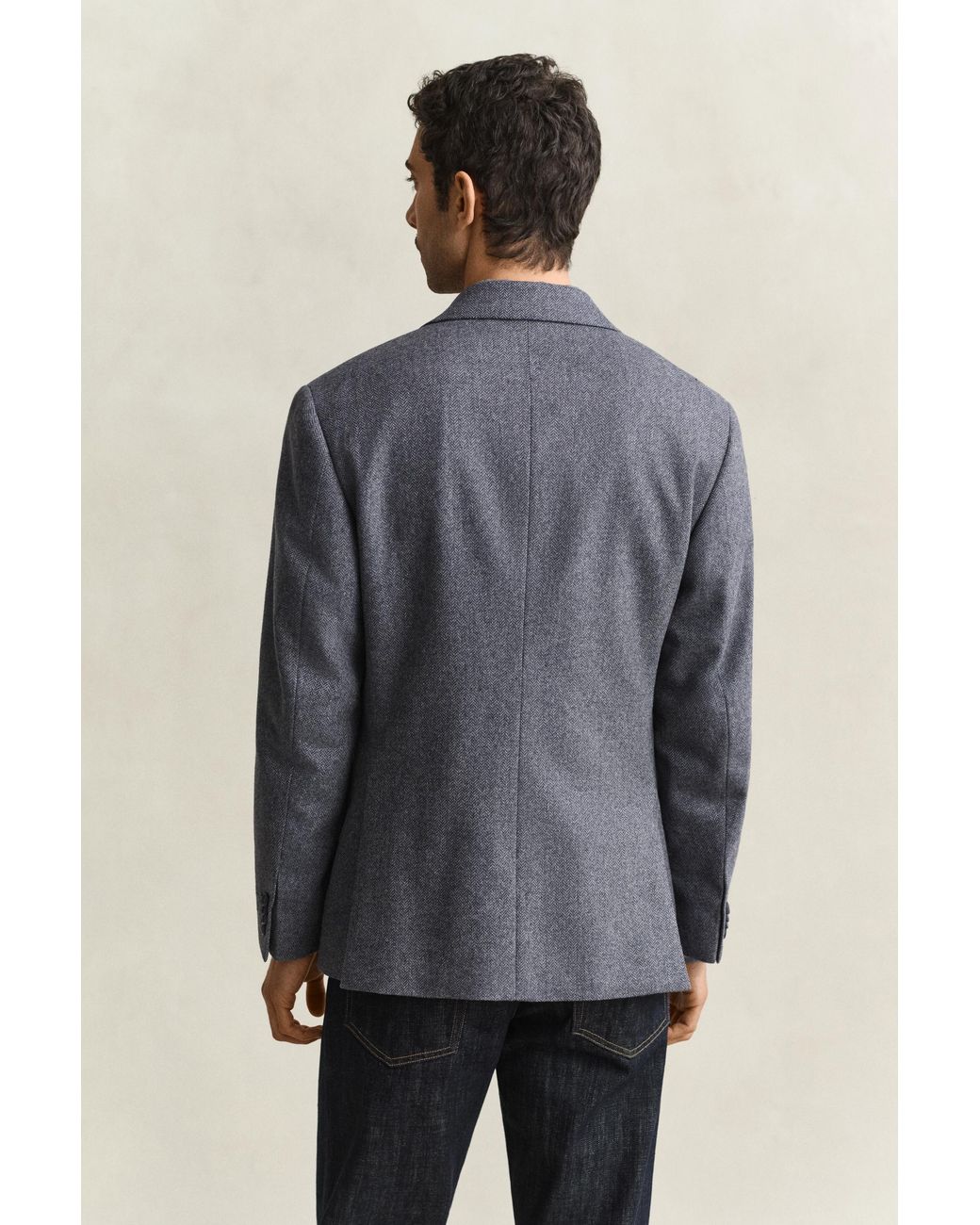 Gant Gray Wool Herringbone Suit Jacket Persian for men