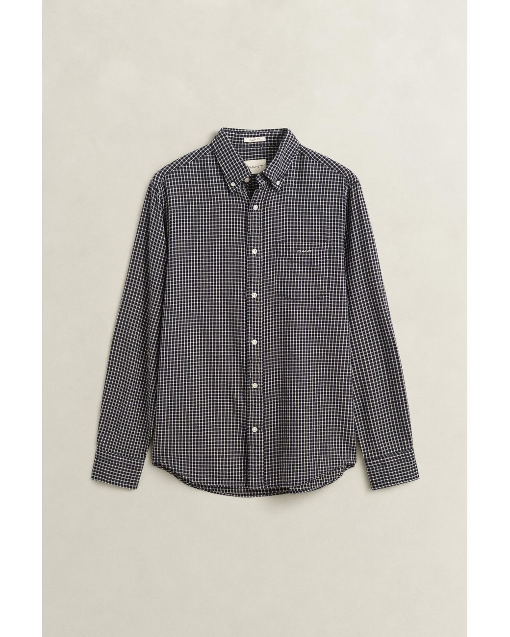 Gant Gray Checked Windblown Flannel Shirt Evening for men