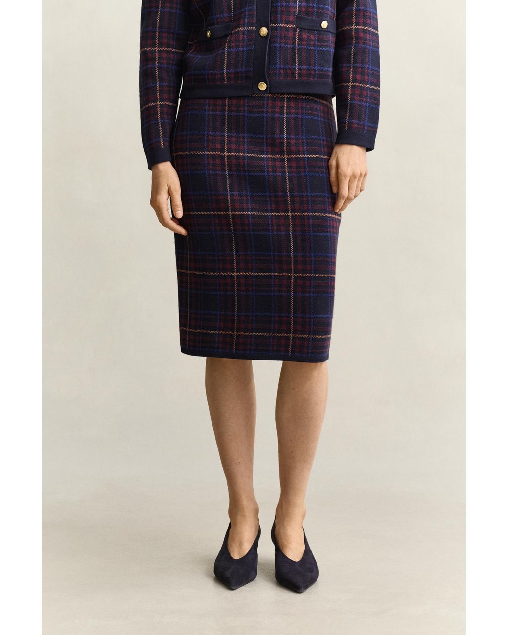 Gant Blue Checked Skirt Evening