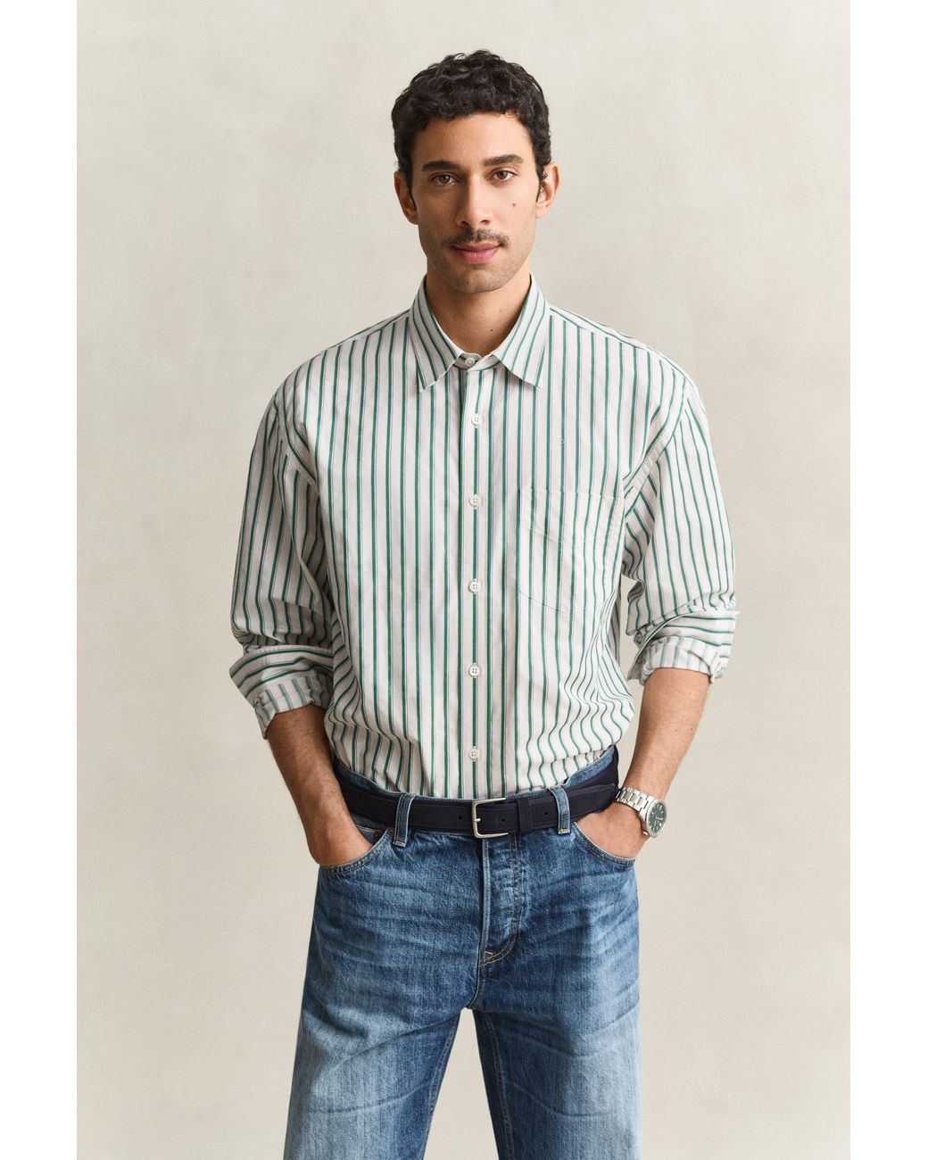 Gant Blue Dobby Striped Shirt for men