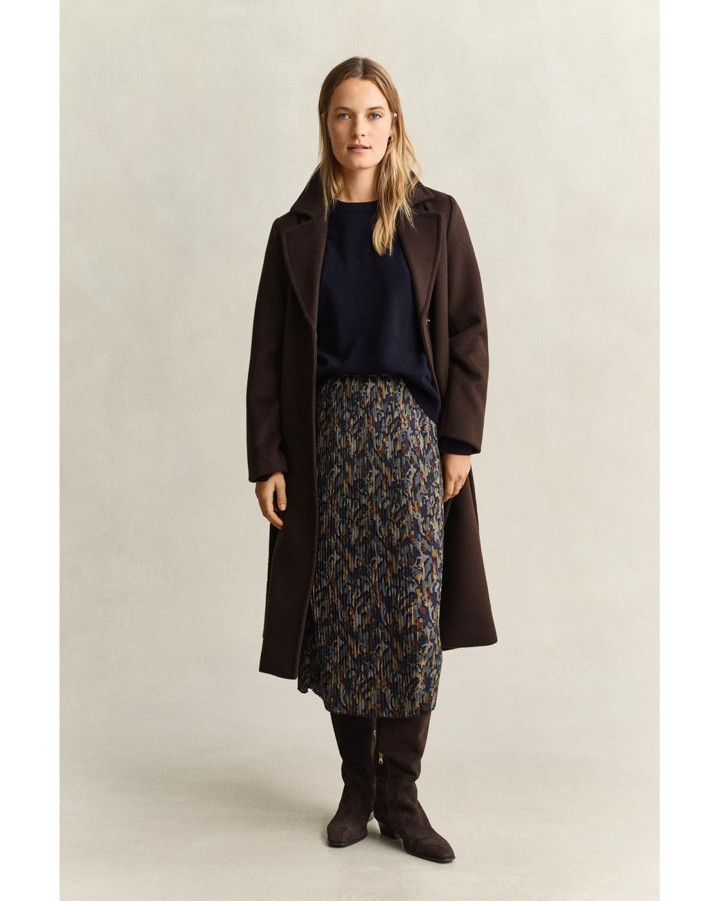 Gant Blue Printed Pleated Skirt Evening