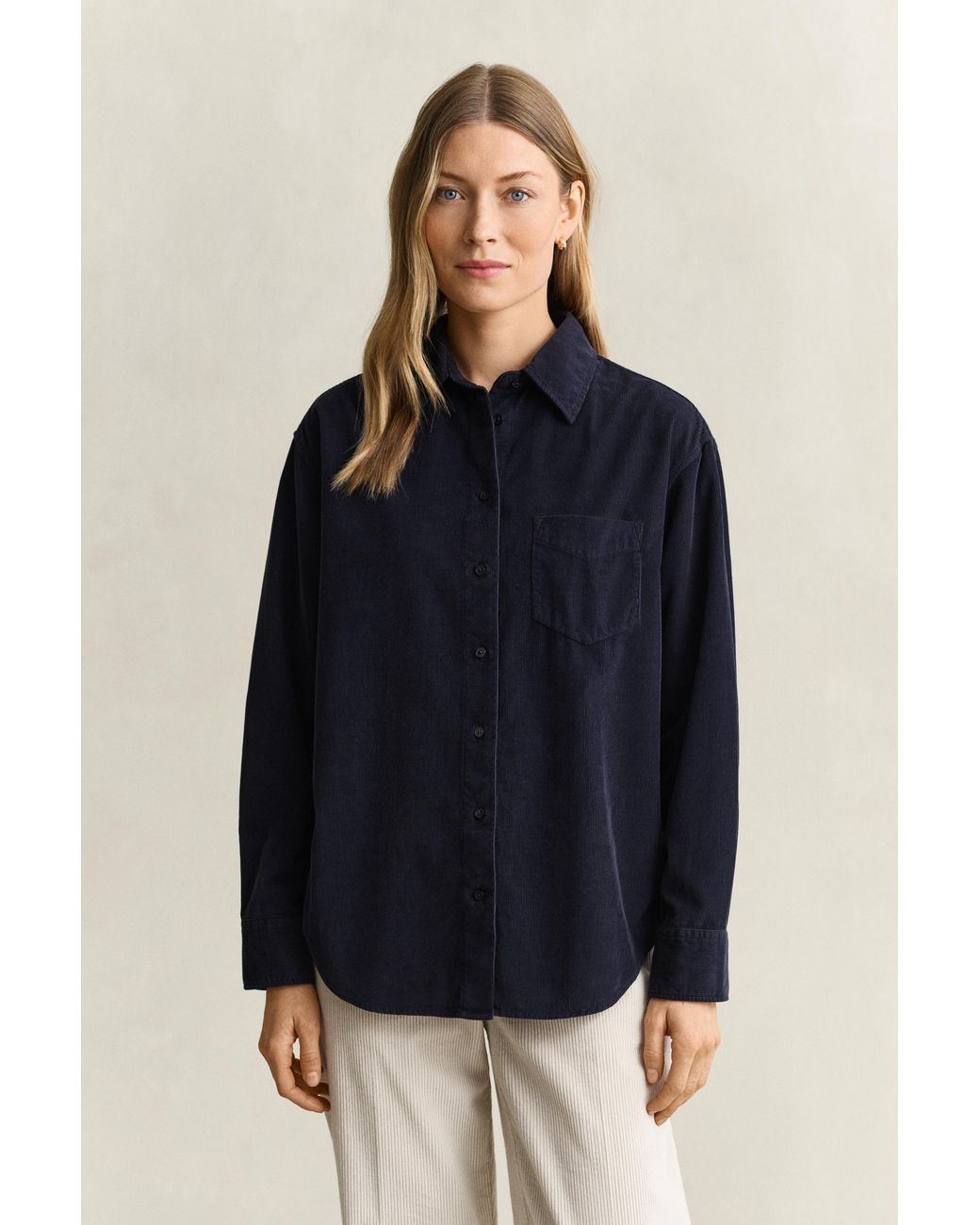 Gant Blue Relaxed Corduroy Shirt Evening