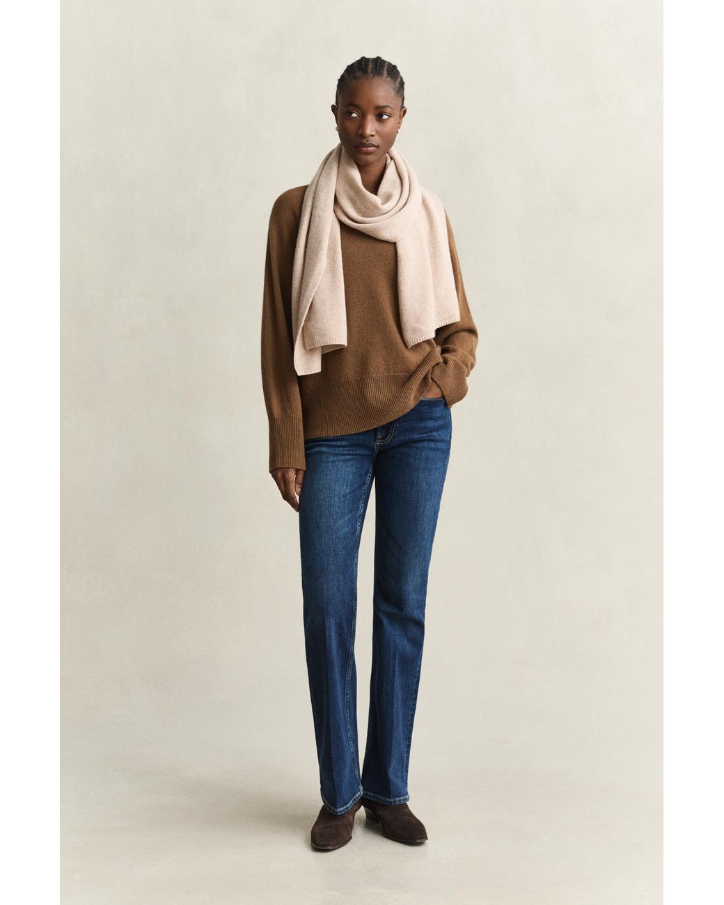 Gant Natural Wool Cashmere Crew Neck Sweater Warm
