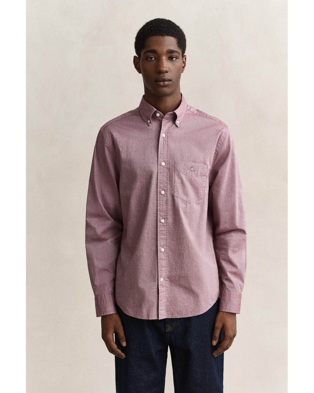 Gant Pink Classic Regular Poplin Shirt for men