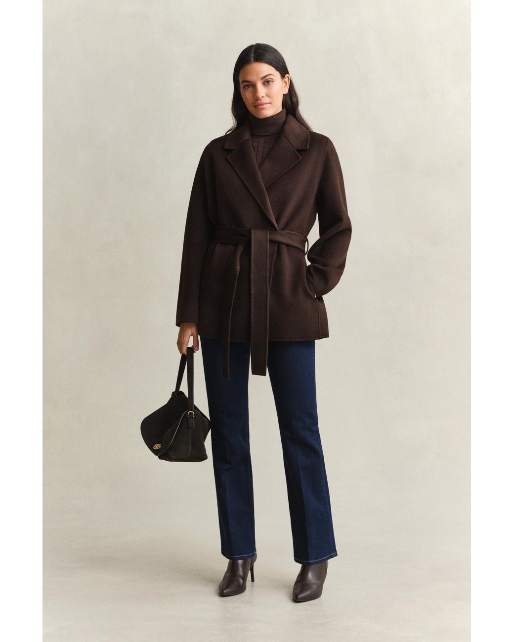 Gant Black Handstitched Belted Jacket Deep
