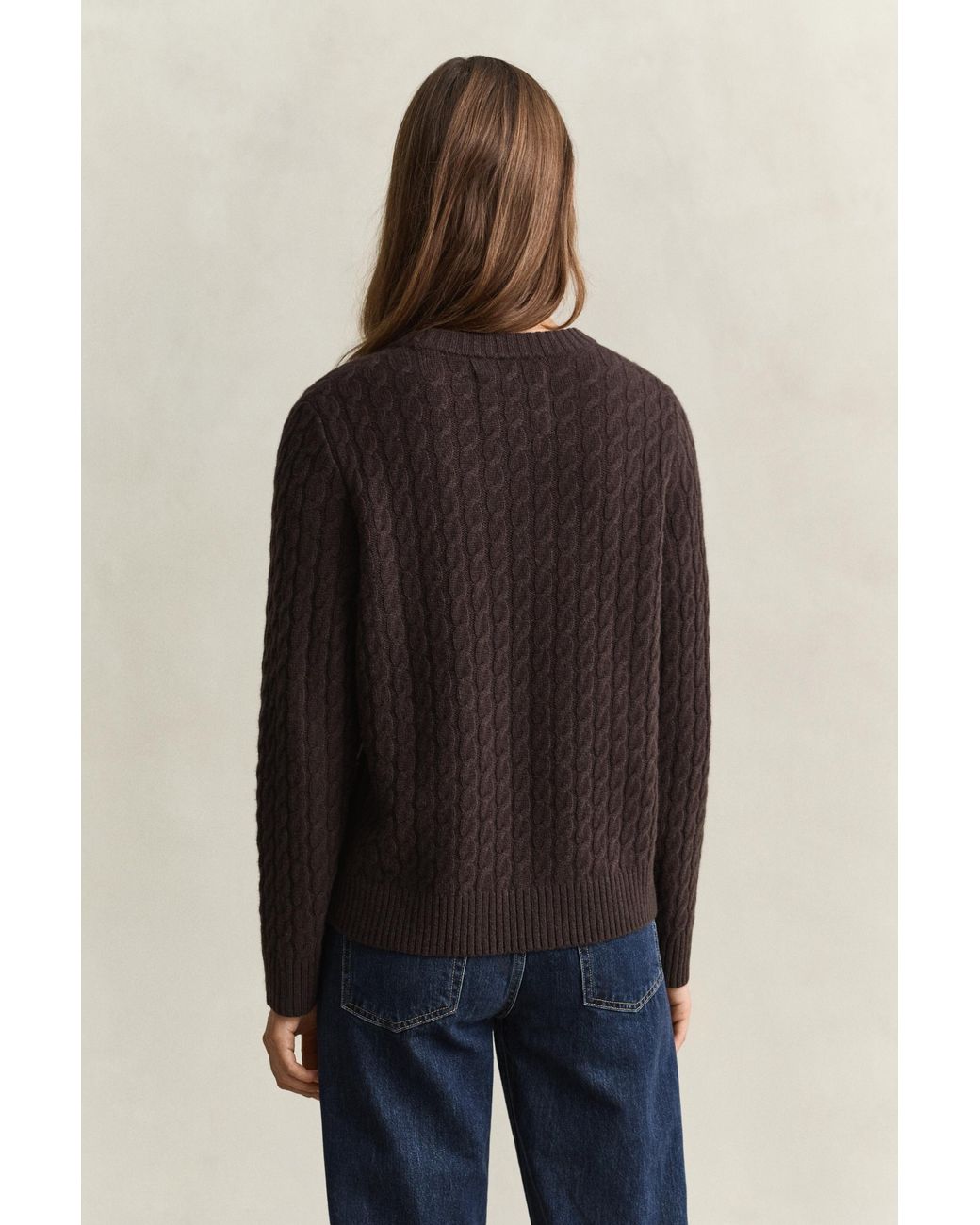 Gant Blue Cashmere Cable Knit Sweater Deep