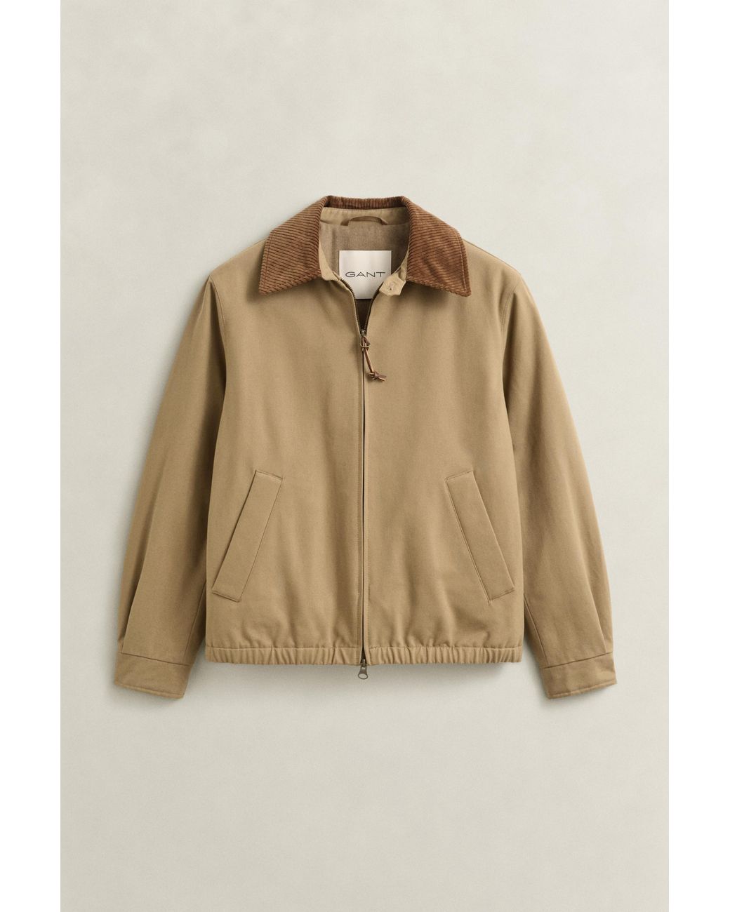 Gant Natural Moleskin Harrington Jacket Light Taupe for men