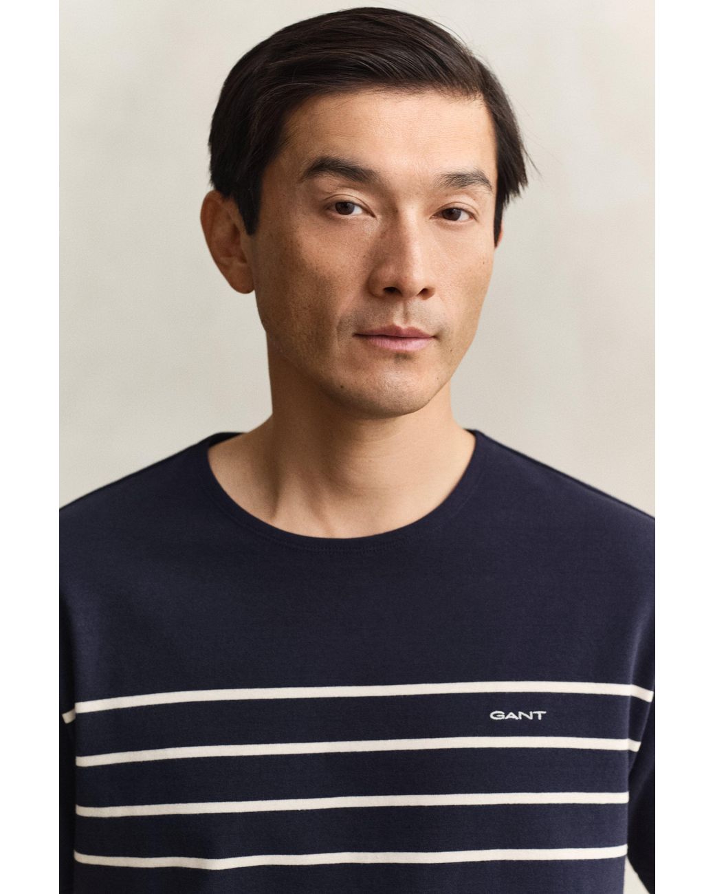 Gant Blue Placed Stripe T-Shirt Evening for men