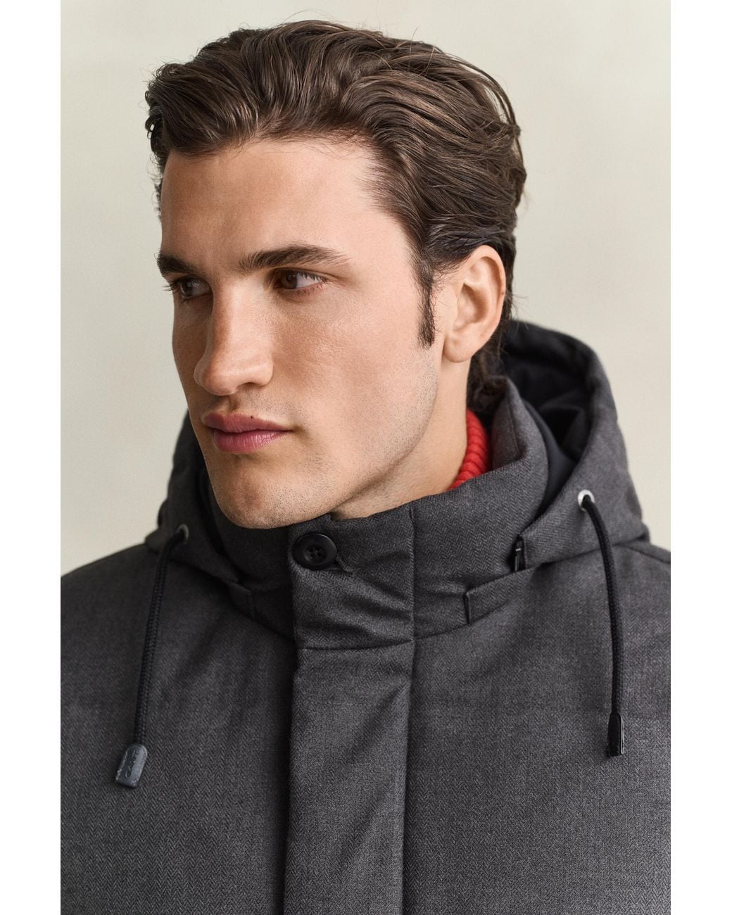 Gant Gray Flannel Down Jacket for men
