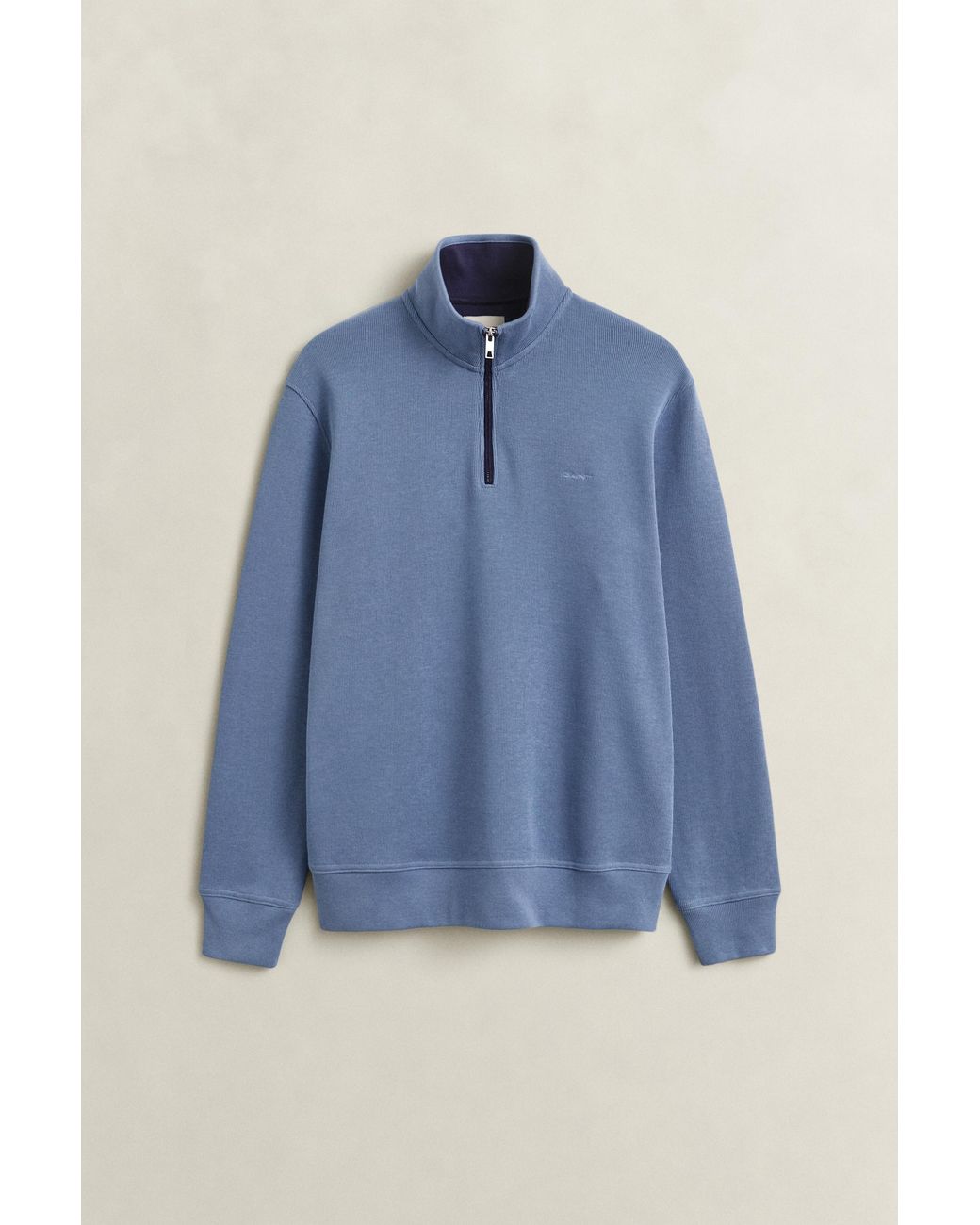 Gant Blue Sacker Rib Half-Zip Sweatshirt for men