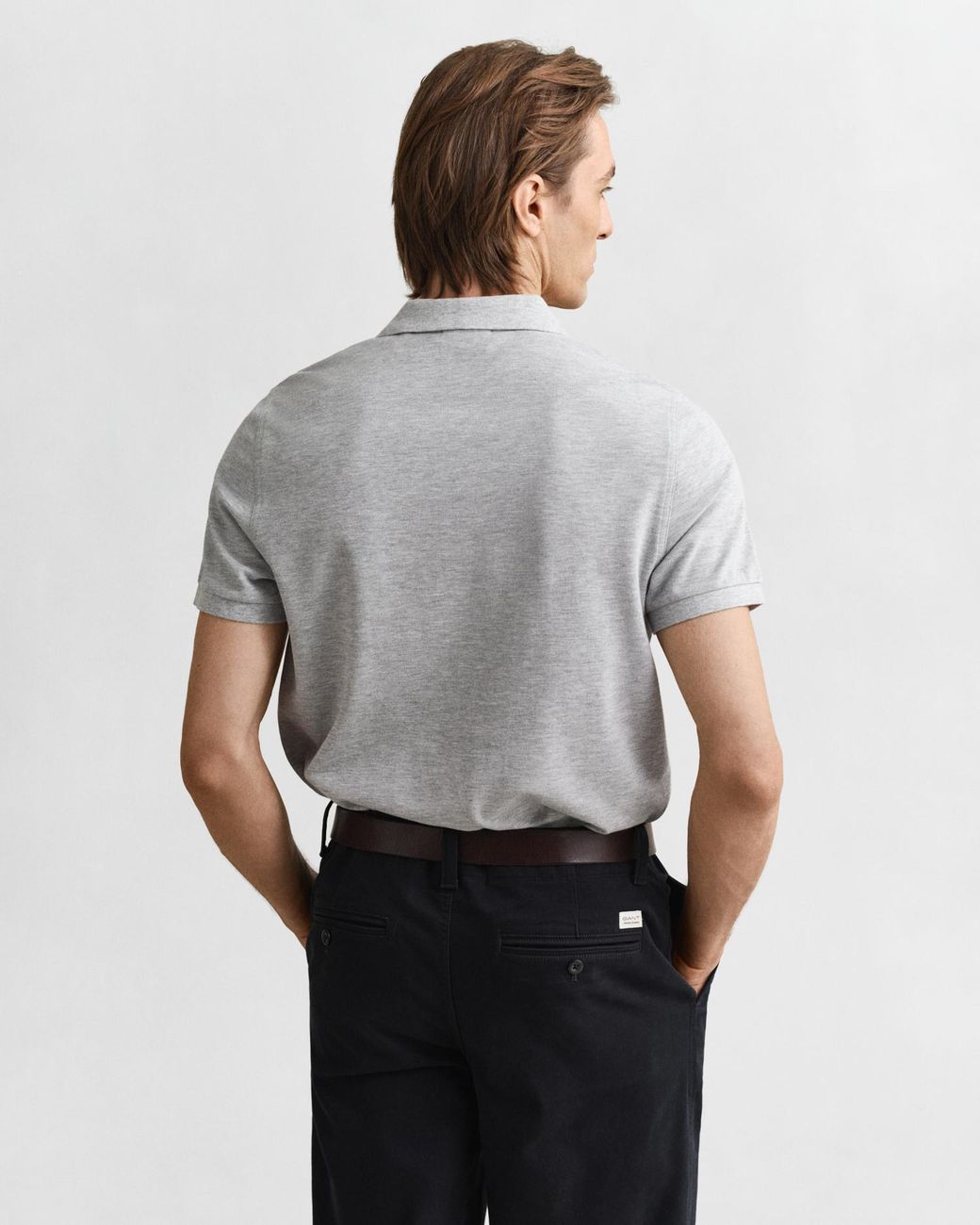 Gant Gray Classic Regular Polo Shirt Melange for men