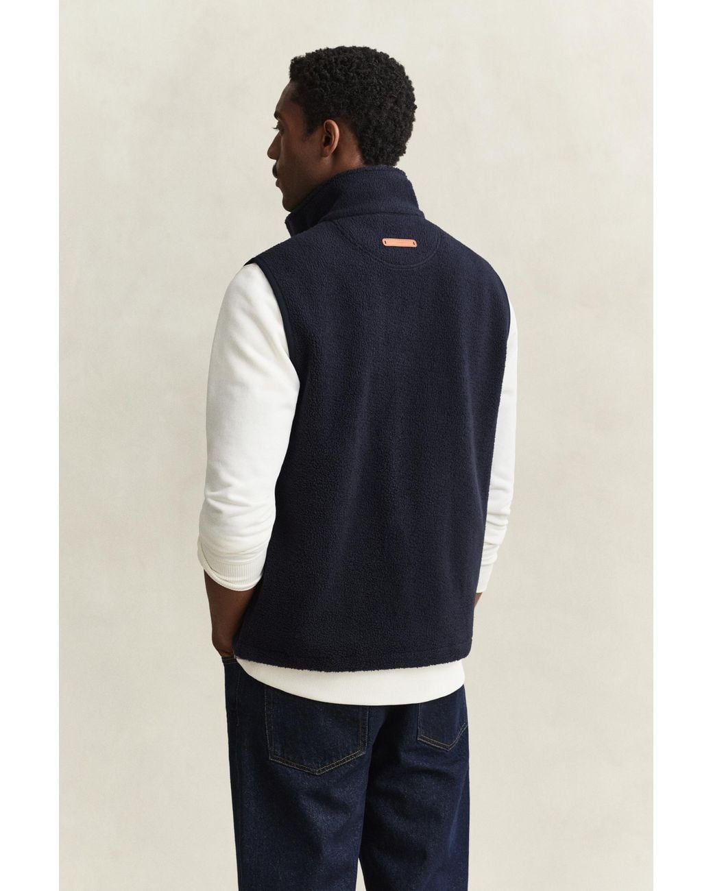 Gant Blue Fleece Vest Evening for men