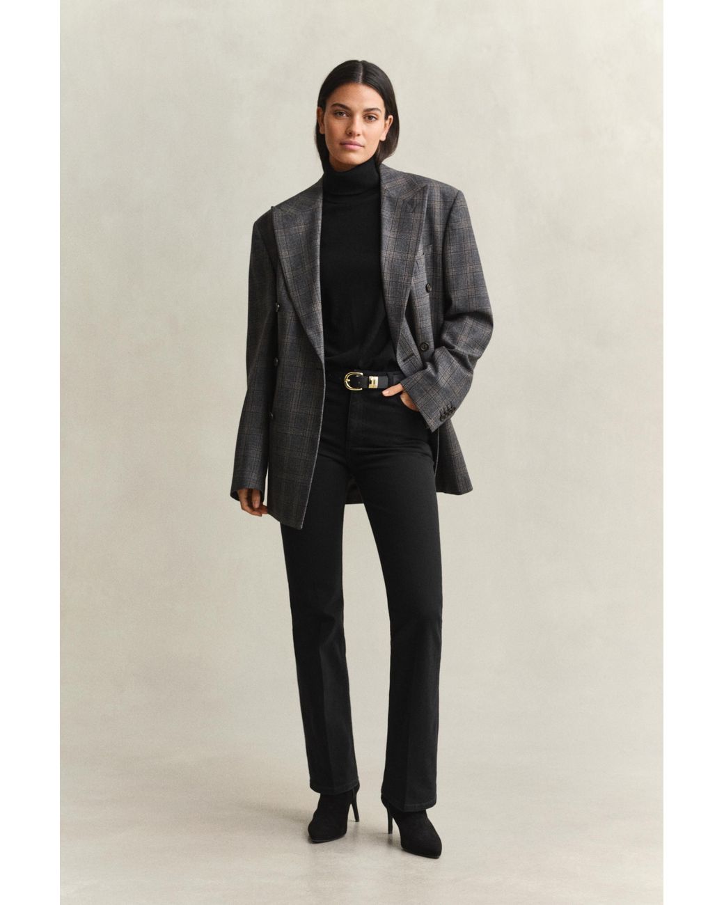 Gant Black Extra Fine Merino Wool Turtleneck Sweater