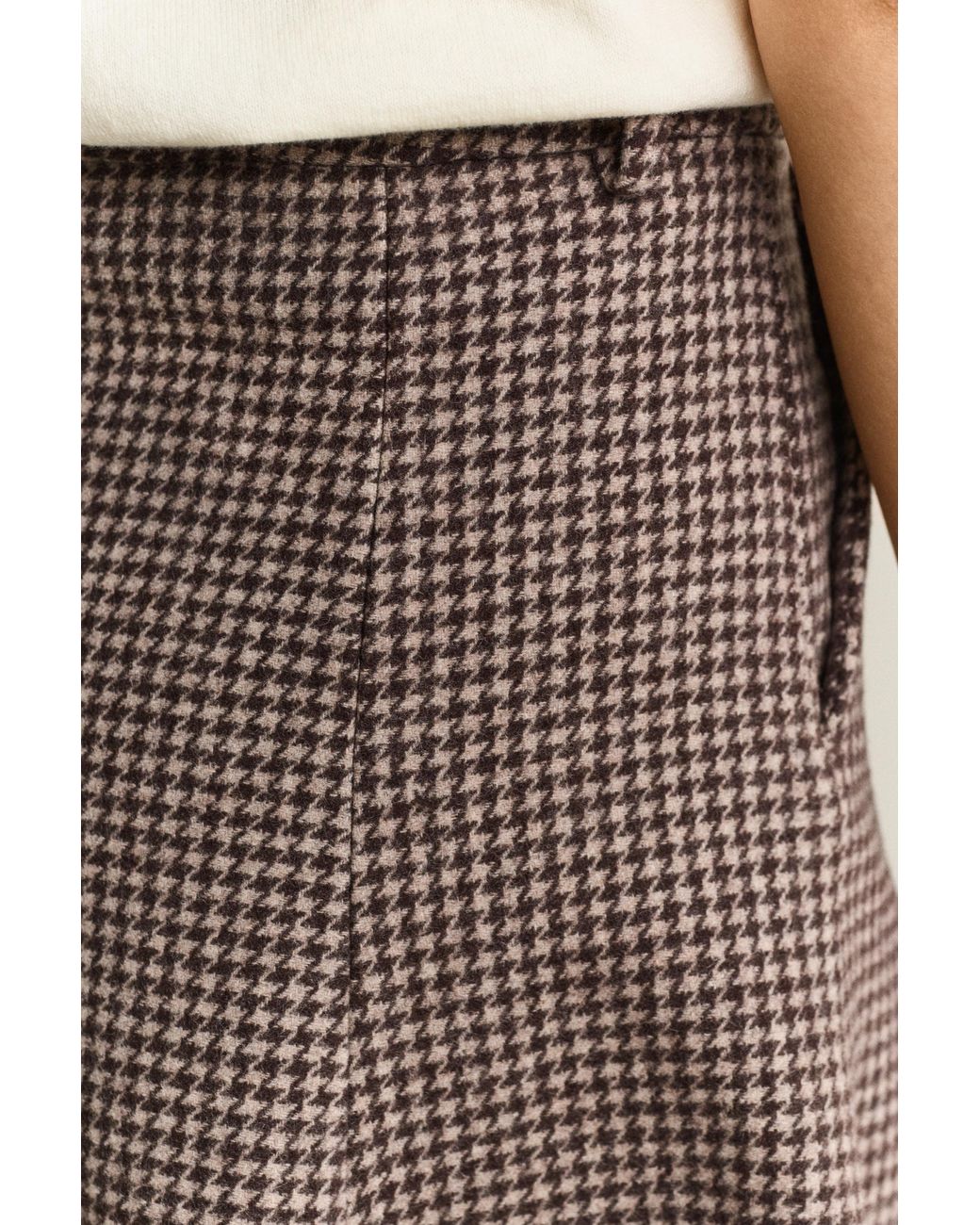 Gant Natural Flared Houndstooth Skirt