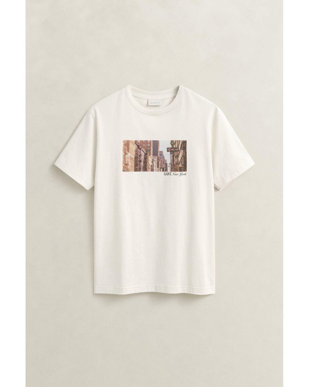 Gant Blue Seasonal Graphic T-Shirt Cream for men