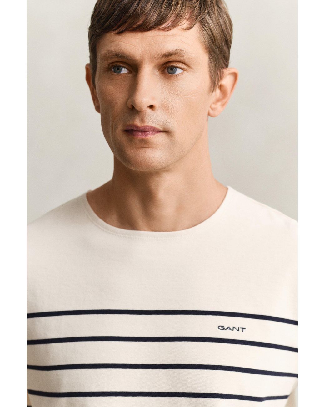 Gant Blue Placed Stripe T-Shirt for men