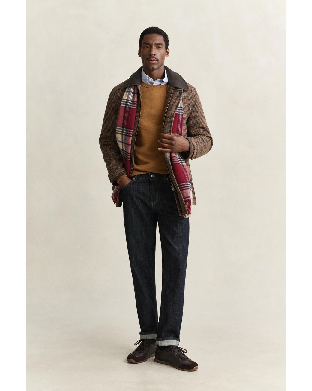 Gant Blue Lambswool Crew Neck Sweater for men