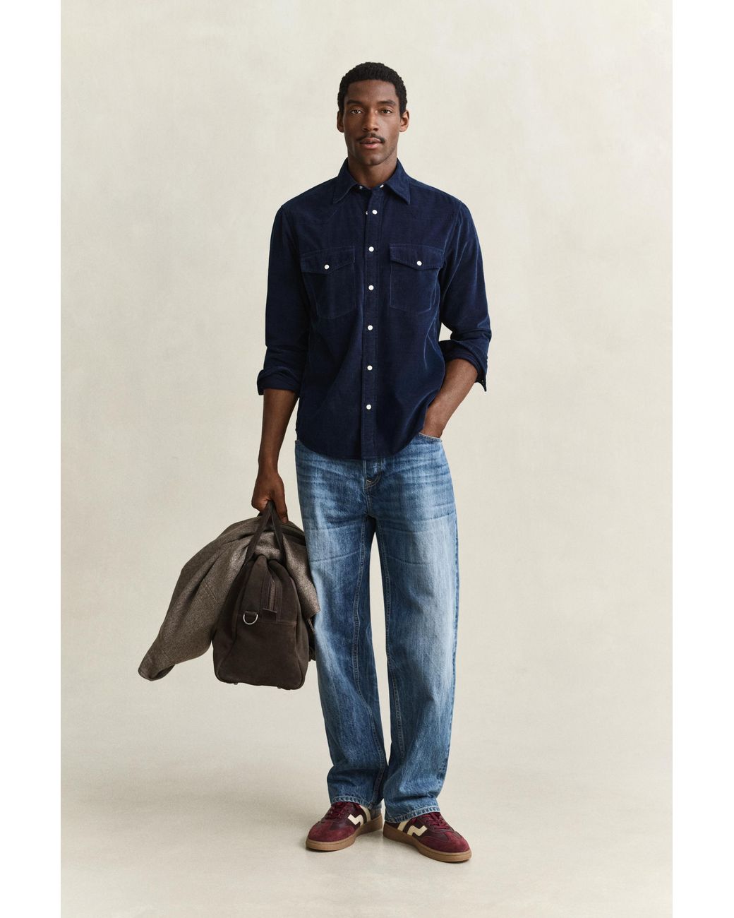 Gant Blue Corduroy Rodeo Shirt for men