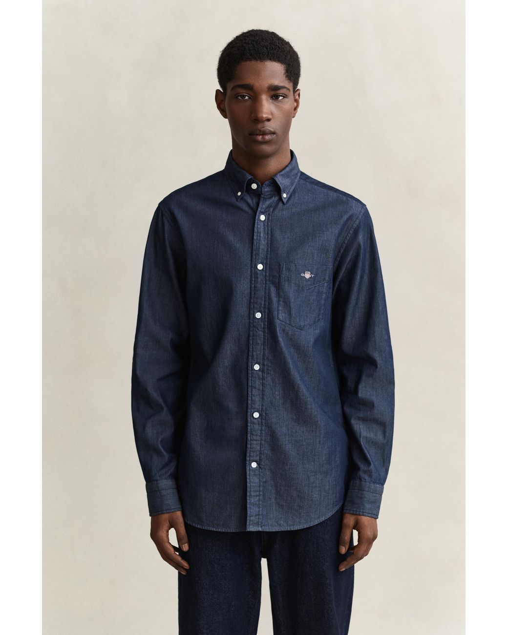 Gant Blue Regular Fit Shirt Dark for men