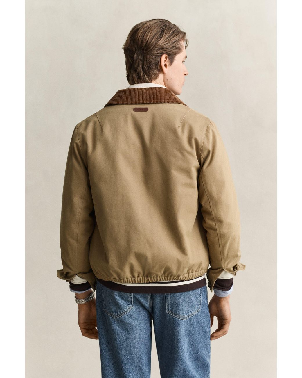 Gant Natural Moleskin Harrington Jacket Light Taupe for men