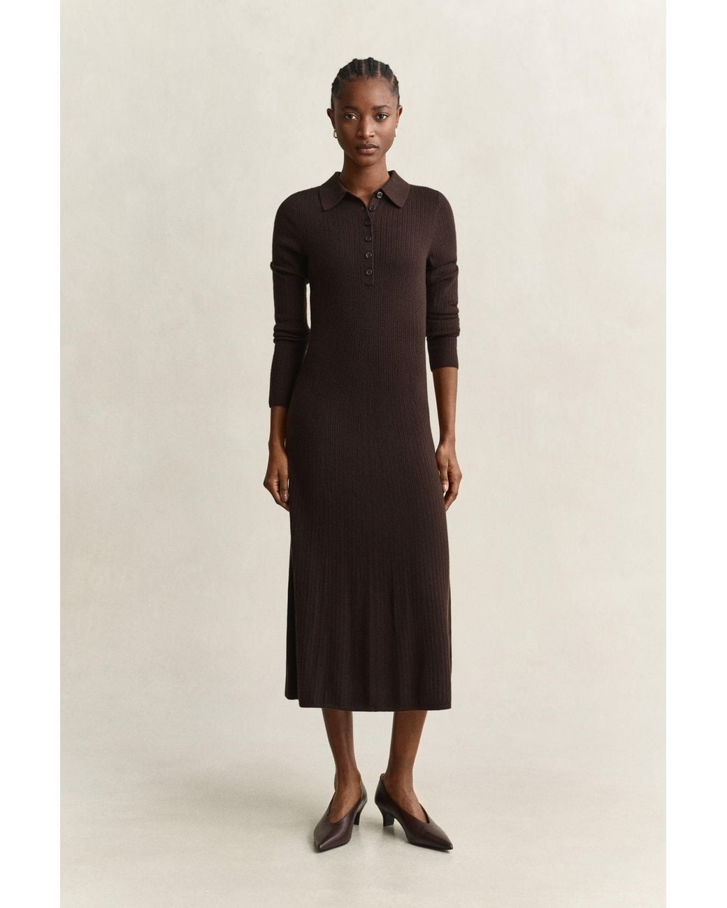 Gant Natural Cable Knit Dress Deep
