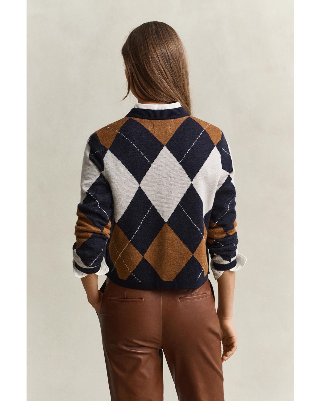 Gant Blue Argyle Cardigan Evening