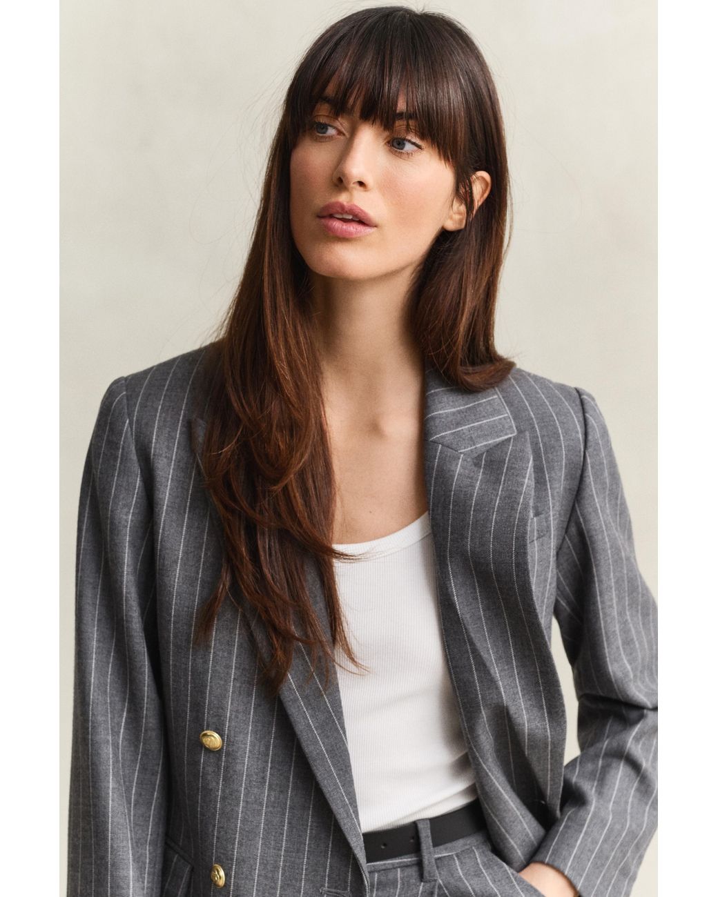 Gant Gray Pinstripe Club Blazer Charcoal Melange