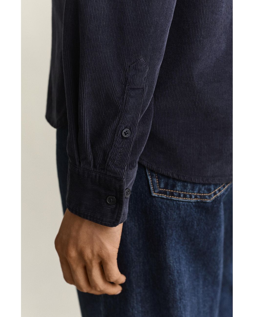 Gant Blue Regular Corduroy Shirt Evening