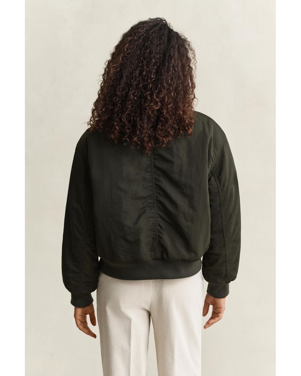 Gant Red Padded Bomber Jacket Dark Moss