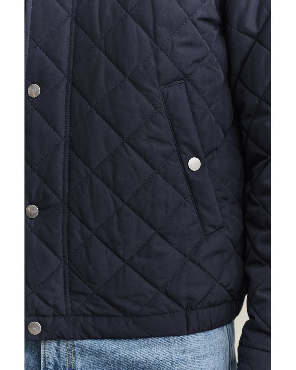 Gant Blue Quilted Jacket Evening for men